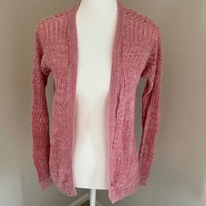 100% Cotton Pink Open-Weave Summer Sweater, size S